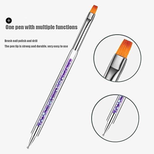 Demonstration of the double ended manicure tools creating fine lines and dot patterns on nail tips.