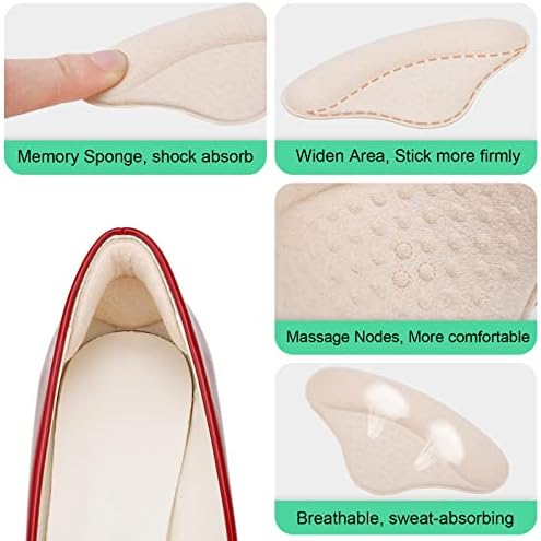 Comparison view of black and beige heel cushion pads for men and women.
