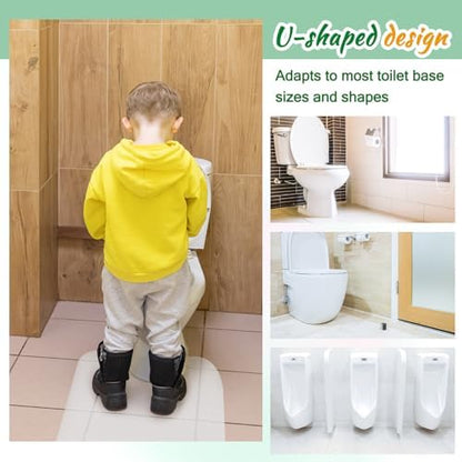 White disposable toilet mat demonstrating its liquid absorption capabilities for potty training support.