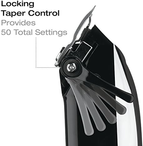Close-up shot of the high-performance stainless steel blades on the ConairMAN home haircut clipper.