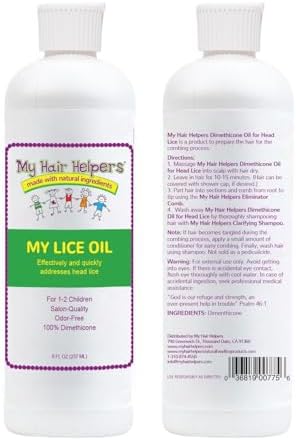 My Hair Helpers 8 ounce unscented lice removal oil for children and adults