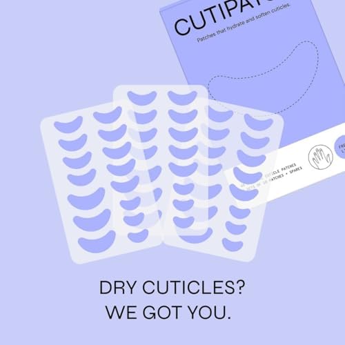Open pouch showing the arrangement of hydrogel cuticle treatment strips.