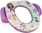 Close up of Gabby's Dollhouse character graphics on potty seat
