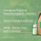 Bobbie breast milk modeled infant formula canisters arranged on a clean countertop.
