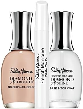 Close up of Sally Hansen clear top coat brush and bottle