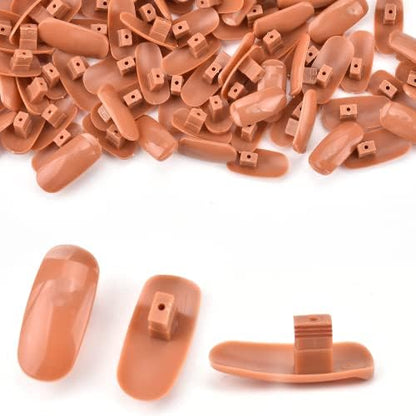 Mekk 200 pieces replacement nail tips brown front view