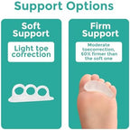 Welnove toe corrector 8 piece set showing the three loop design for stability.