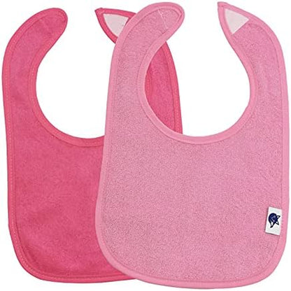 SupinefoxUS infant feeding bib illustrating the adjustable hook and loop closure.