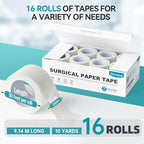 White surgical tape rolls showing breathable non woven texture