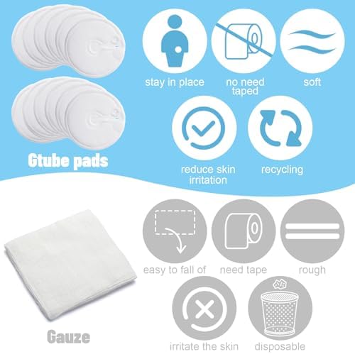 Sosation 3 inch cotton pads for feeding tube site maintenance