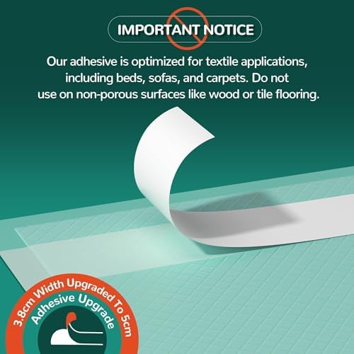 Mildplus bed pads showing adhesive strip backing for secure placement