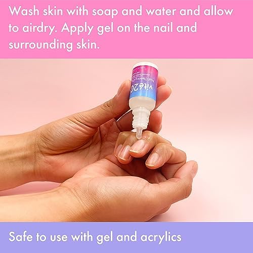 Clear liquid gel nail polish used for nail cleansing and restorative care