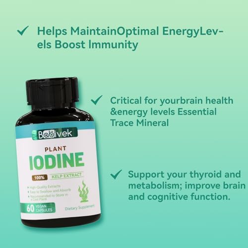Babivek iodine dietary supplement 60 vegan capsules packaging