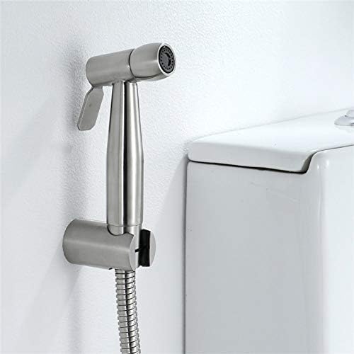 Flexible metallic hose connected to the stainless steel bidet sprayer head