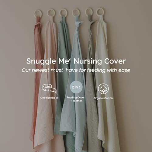 Folded Snuggle Me organic nursing cover showing compact size