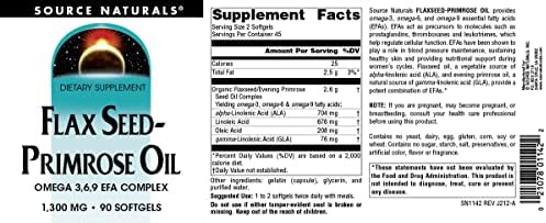 Label details of Source Naturals Flax Seed-Primrose Oil 1300mg