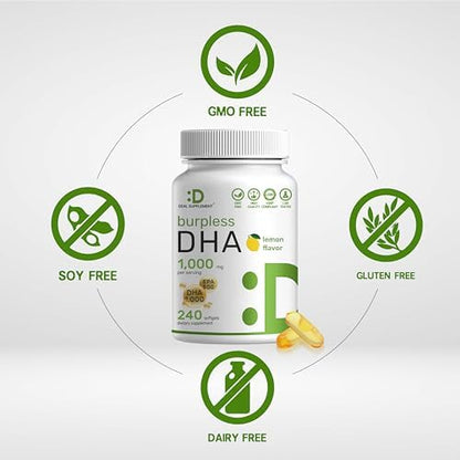 Deal Supplement high potency DHA 500mg capsule for brain development and cognitive support verification