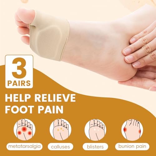 Mildsun forefoot pain relief cushions showing thickness and ergonomic gel design