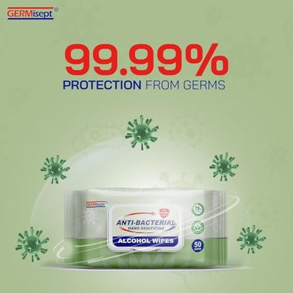 Advanced 75% Alcohol Antiseptic Hand Sanitizer Multipurpose Wipes ((50 Count x 24 Pack = 1200 Wipes)) - Image 5