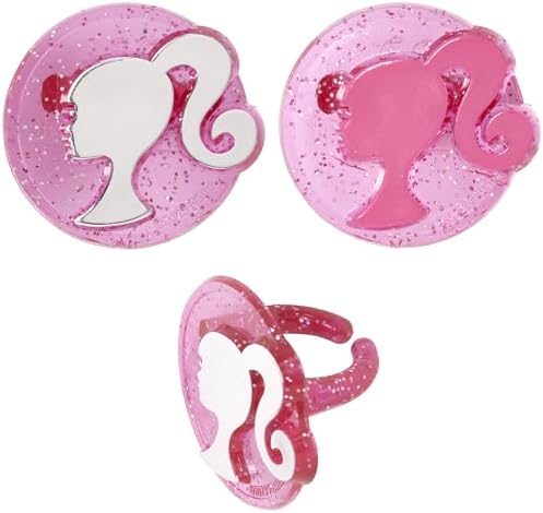 Decorated party cupcakes with Barbie ring toppers