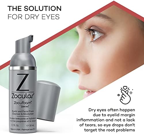 USA imported Zocular ZocuFoam cleanser and moisturizer for sensitive eyes