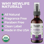 USDA Certified Organic feminine spray bottle showing 2 fluid ounce size