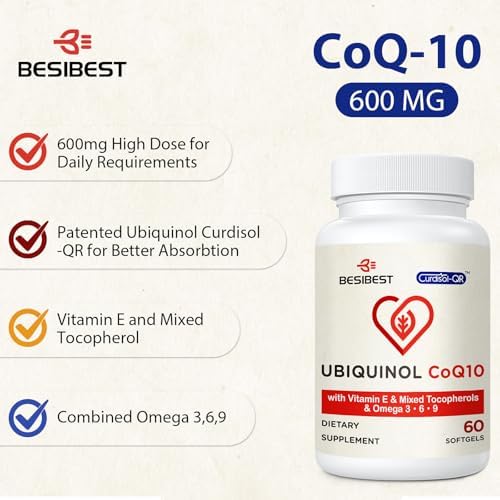 Besibest 600 milligram cellular energy support softgels clean close up shot on white background