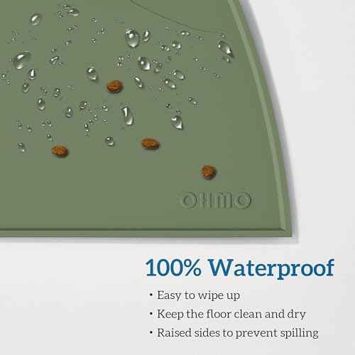 Ohmo Silicone Dog Water Bowl Tray rolled up for travel