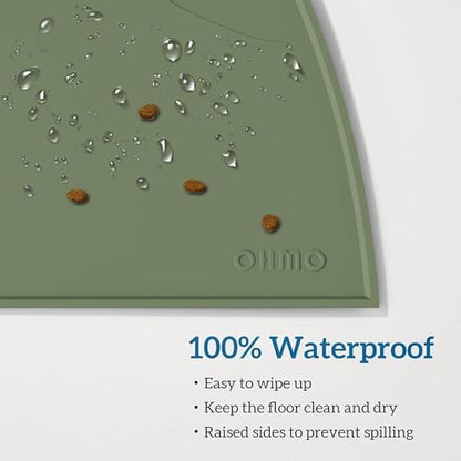 Ohmo Silicone Dog Water Bowl Tray rolled up for travel