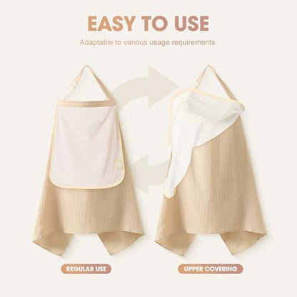 Close up of breathable muslin fabric on WVM nursing cover
