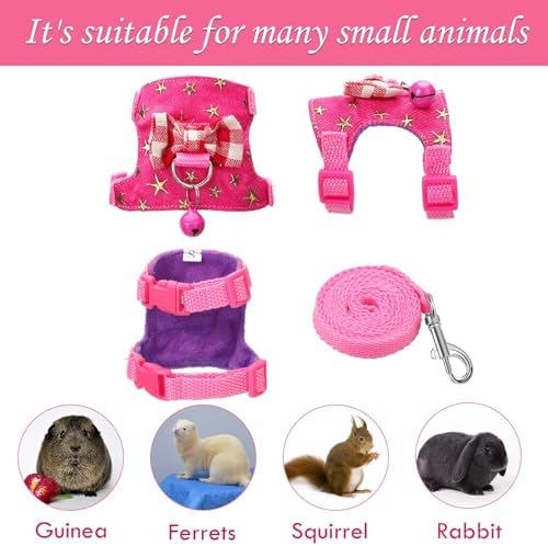 Satinior hamster leash and no pull harness set laid flat