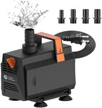 Side profile of the AquaMiracle forty-five Watt submersible pump illustrating the compact design and sturdy handle.