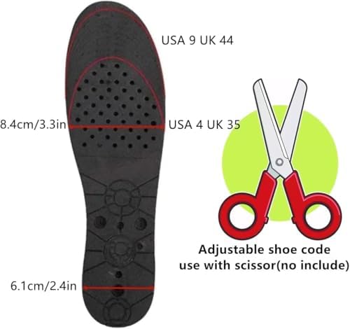 Trimmable base of the insole showing size guide lines for perfect fit