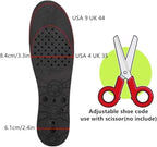 Trimmable base of the insole showing size guide lines for perfect fit