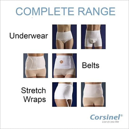 Corsinel StomaSafe Plus packaging showing sizing and tytex branding