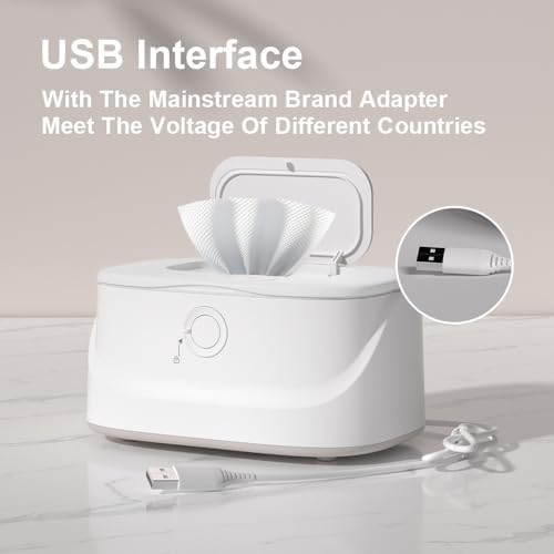 Rear view of the USB powered wipe warmer connection port