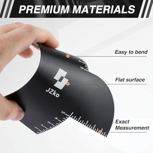 Close up view of the white measurement indicators on the JZko hairline shaping card.