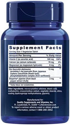 Life Extension dietary supplement side label details