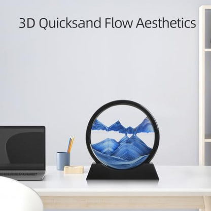 Close up of 3D sand painting glass frame details