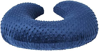 Top view of Estate Blue nursing pillow case for baby