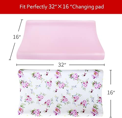 Moonsea floral patterned newborn change table cover lifestyle setting