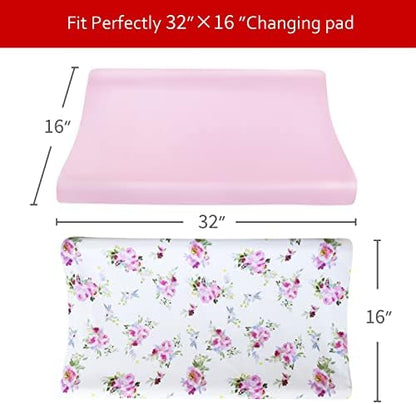 Moonsea floral patterned newborn change table cover lifestyle setting