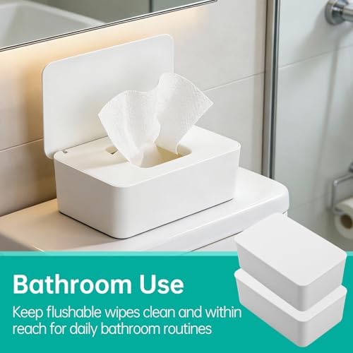 Two Piszvbej wipe dispensers in a minimalist bathroom setting