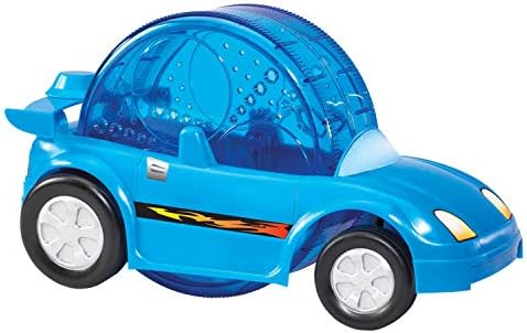 Kaytee small animal activity vehicle side view showing adjustable clear wheel