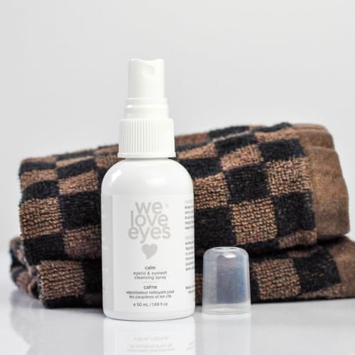 Hypochlorous acid eye spray bottle showing chamomile infusion ingredients.