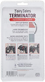 Fairy Tales lice comb handle with anti-slip bands for secure grooming.