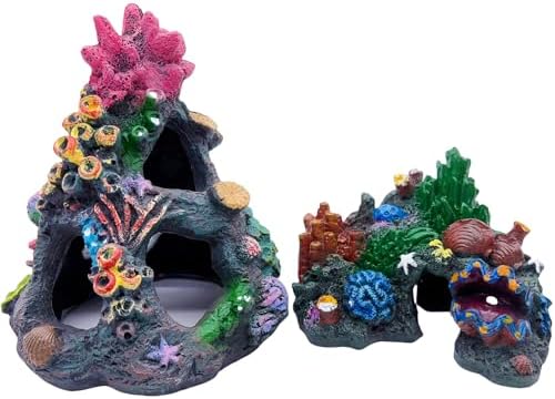 Tfwadmx fish tank hiding cave showing multiple entry holes for betta fish