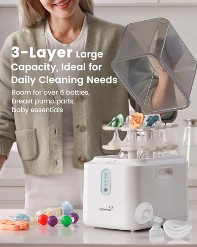 Grownsy sterilizer showing 3 layer modular storage capacity