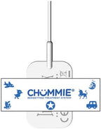 Pack of 60 latex free Chummie Flexitape bedwetting alarm accessories box back cover.