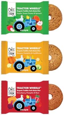 Back of the pack for Once Upon a Farm variety pack showing nutritional facts and clean whole food ingredients list.